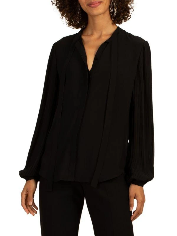 Trina Turk Ethereal Pleated Self-Tie Top 1