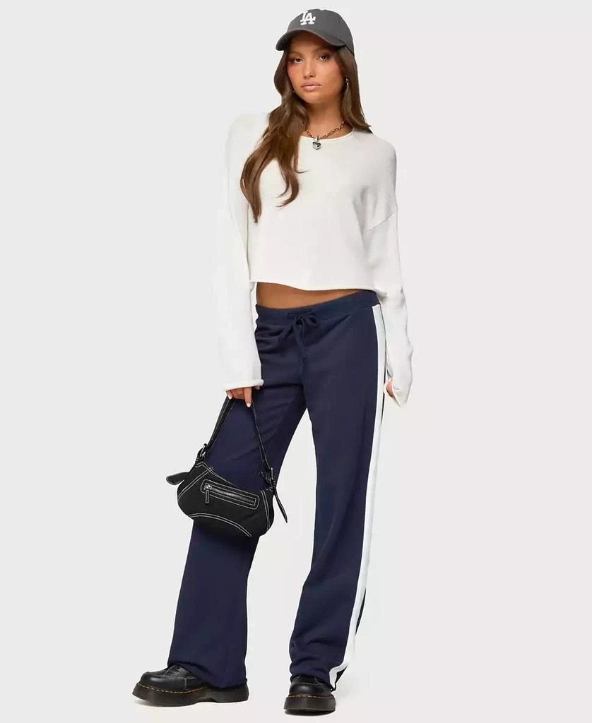 Edikted Womens Baker Contrast Striped Sweatpants 2