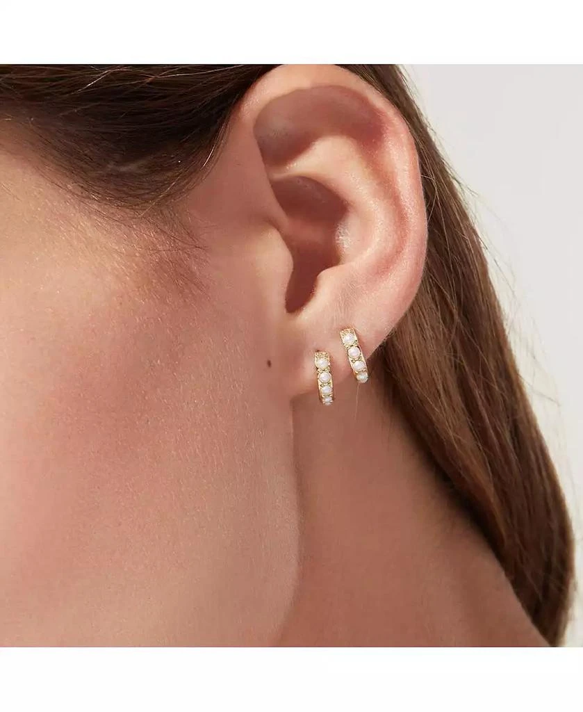 Ana Luisa Pearl Huggie Hoops - Ashley 2