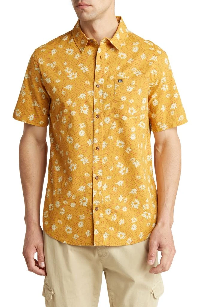 Quiksilver Future Hippie Floral Short Sleeve Button-Up Shirt 1