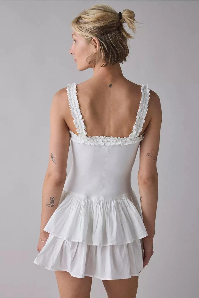 Ecote Ecote Olive Ruffled Drop Waist Milkmaid Mini Dress 3