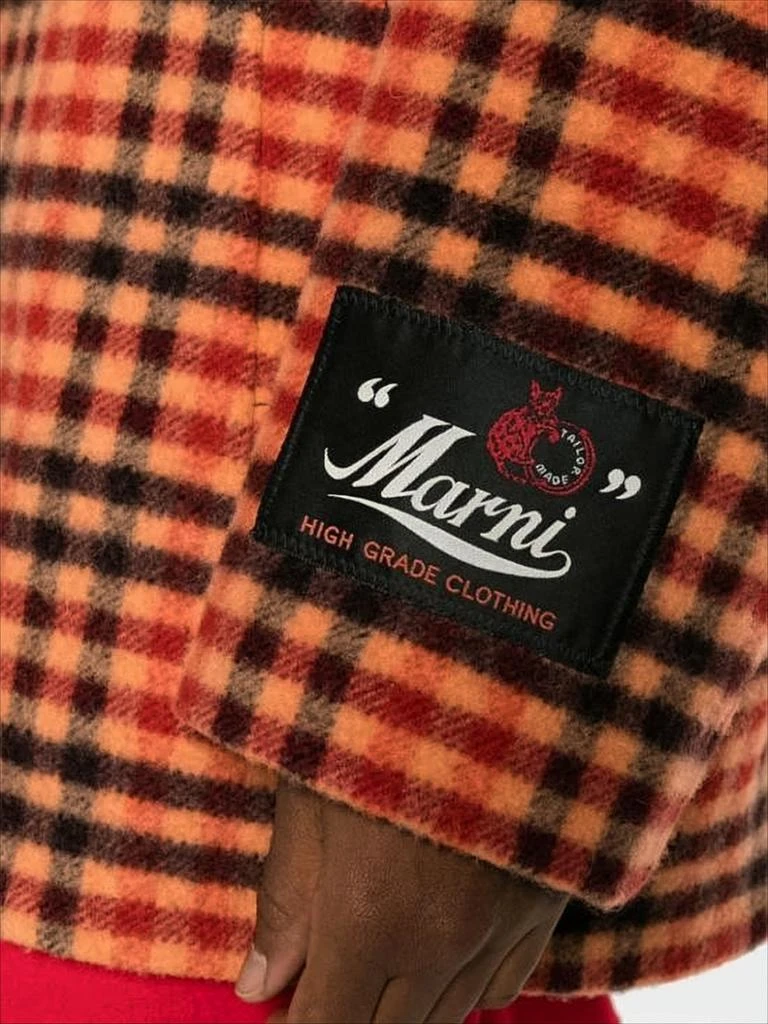 Marni Boxy Mid-Length Trench Coat with Bold Checkered Pattern 5