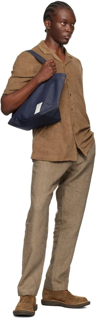 Sunspel Brown Linen Drawstring Trousers 4