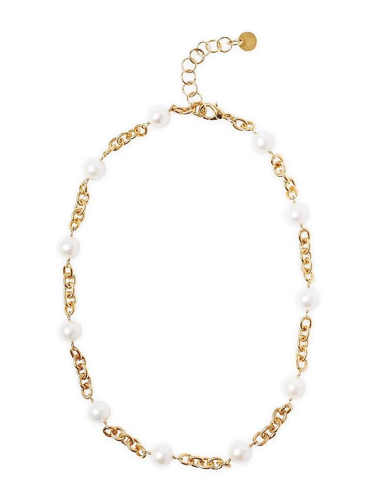 Chan Luu 18K-Gold-Plated & Freshwater Pearl Station Necklace 1
