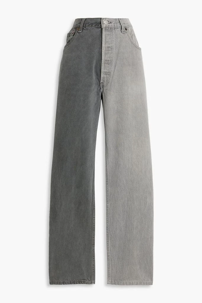 EB DENIM Winona two-tone high-rise straight-leg jeans 1