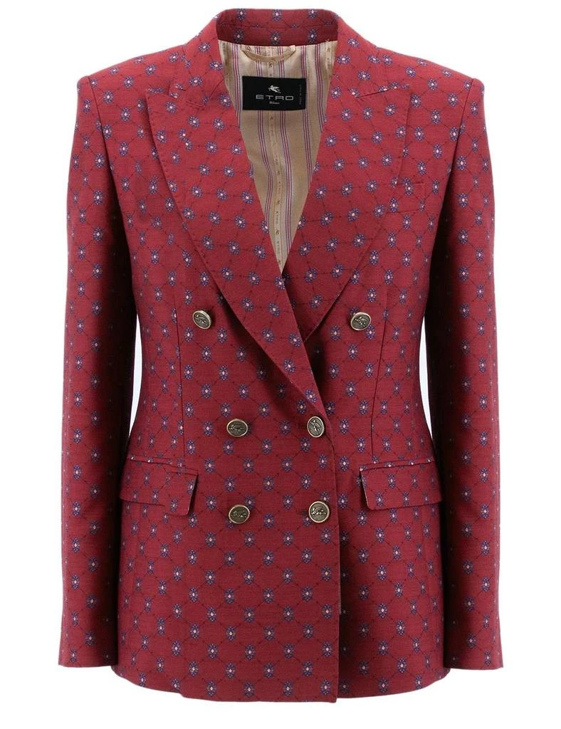 ETRO Etro Double Breasted Graphic Printed Blazer from Cettire