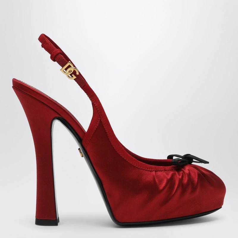 Dolce & Gabbana Red satin high slingback 1