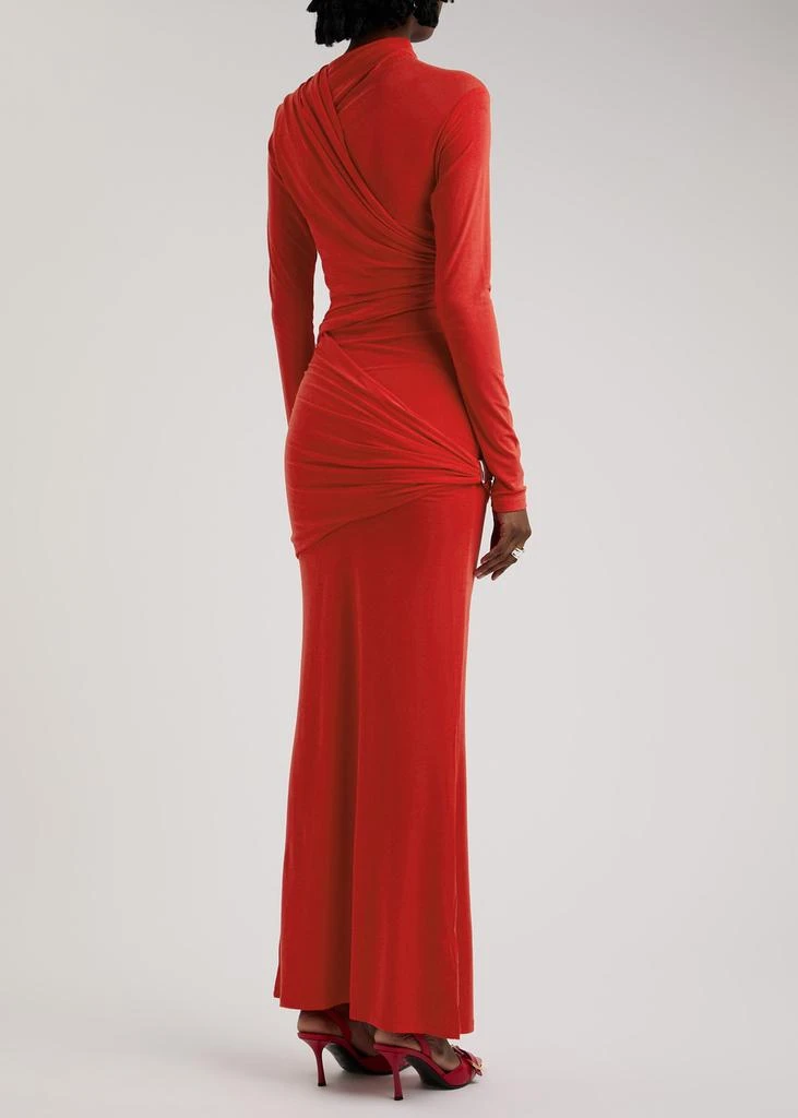 Paris Georgia Claw Aria draped stretch-jersey maxi dress 3
