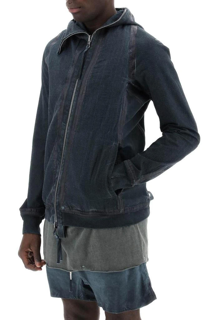 BORIS BIDJAN SABERI hybrid sweatshirt with zip and hood 4