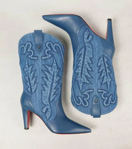 Christian Louboutin Santiabooty 85 denim ankle boots 5