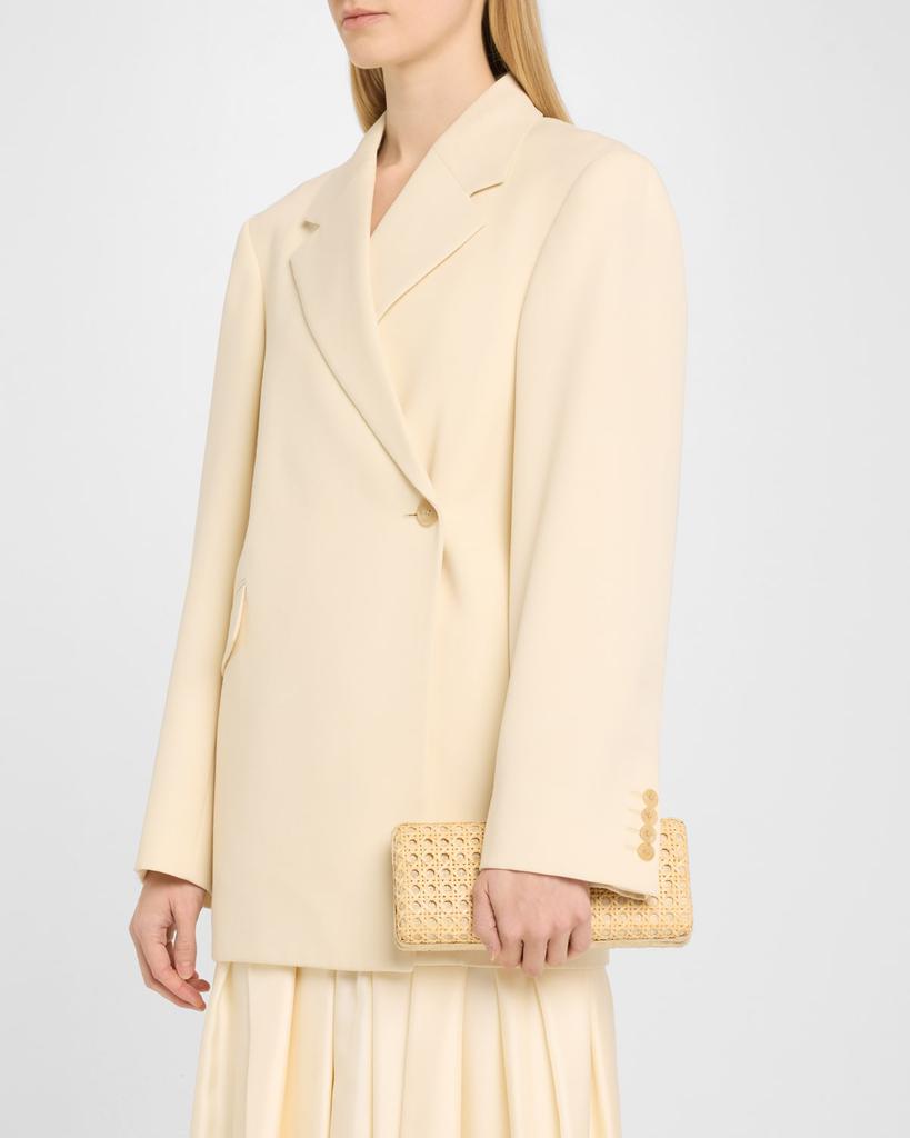 Rafe Alessandra Cutout Woven Long Clutch Bag