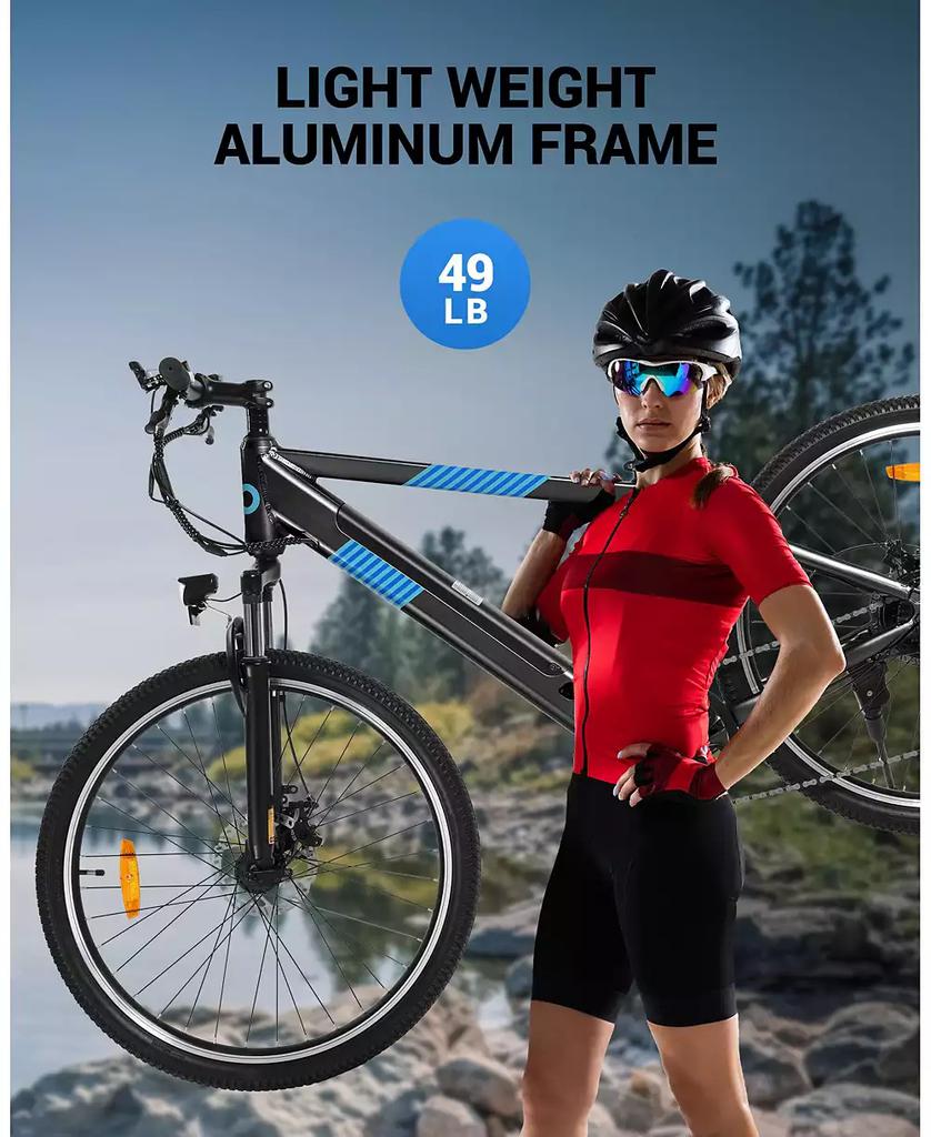 Gyroor 350W Electric Bike 26" Electric Mountain Bike for Adults, 36V Built-in Hidden Removable Battery with Shimano 7 Speed City Commuter Bike for Man Woman