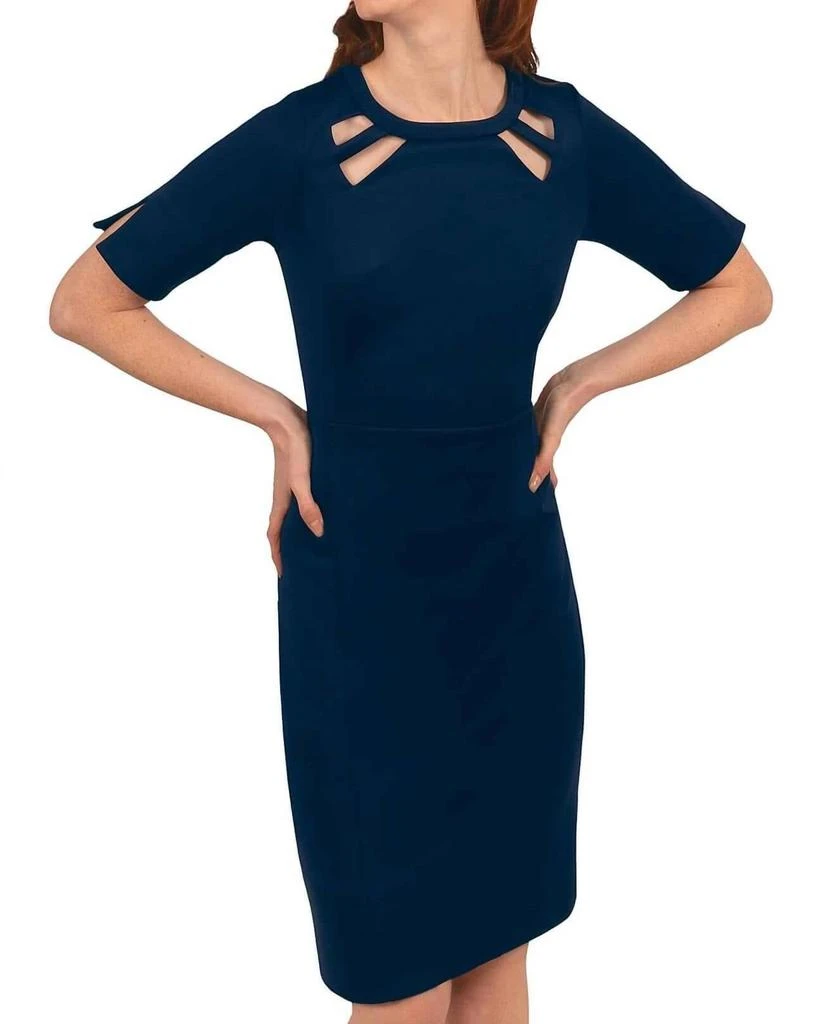 Jersey Peek A Boo Dress Navy/Kelly / M Jersey Peek A Boo Dress Navy/Kelly / M