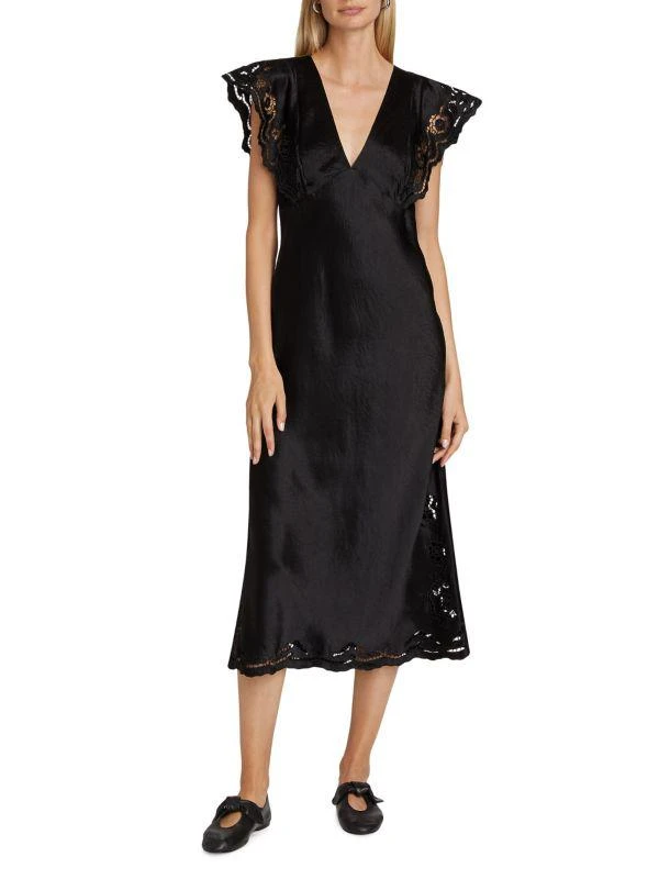 midi dress with black tights AKIRA She Means Business Tie Detail Mesh Midi Dress | Black