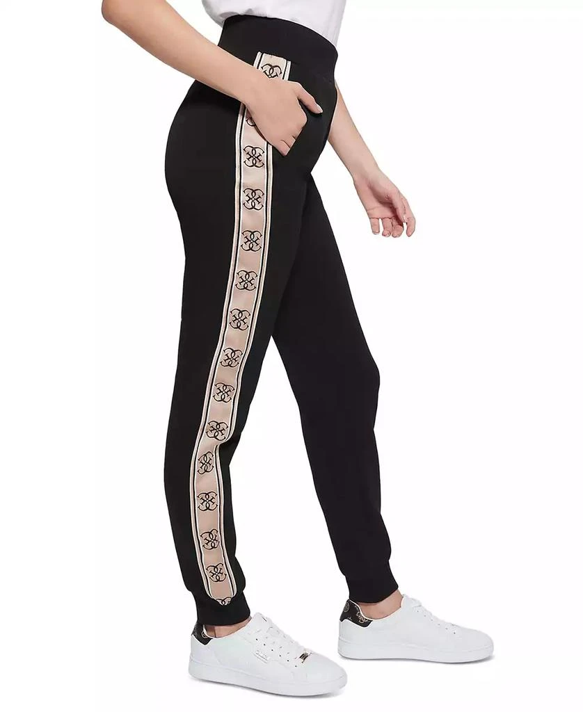 GUESS Women's Britney High Rise Logo Stripe Jogger Pants 7