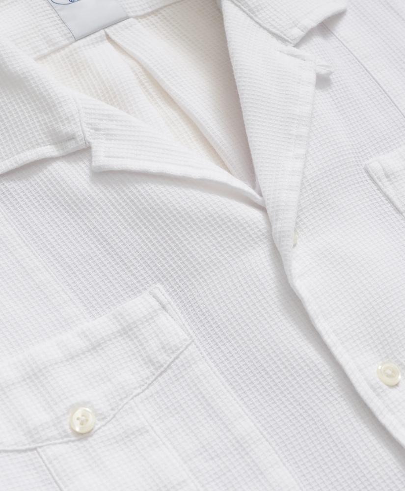 Brooks Brothers Cotton Guayabera Waffle-Weave Short-Sleeve Shirt