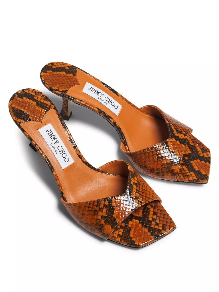 Jimmy Choo Skye Snake-Print Leather Mules 4