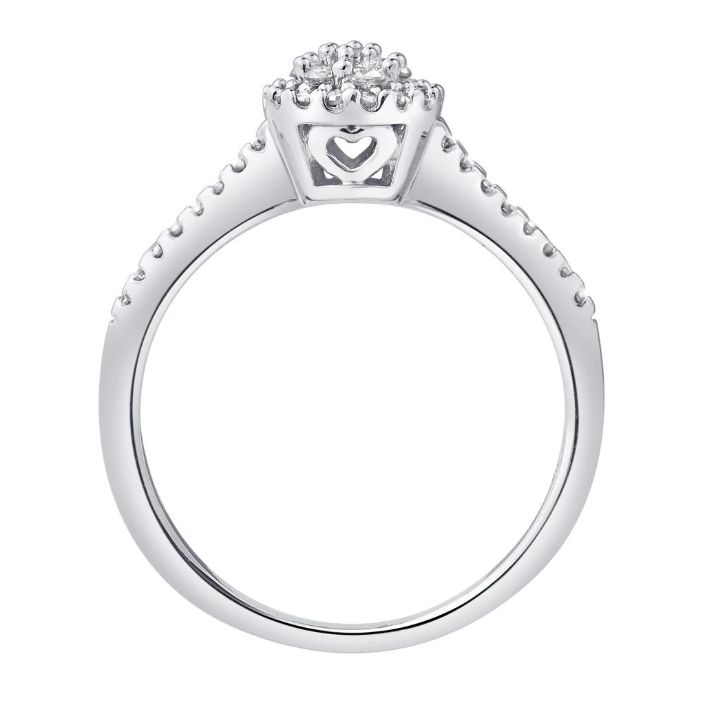 LuvMyJewelry Nuvienne 0.30 Cts Natural Diamond Halo Cluster 14K Gold Ring 3