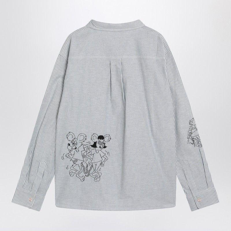 Brain Dead STRIPED SHIRT WITH MOUSE EMBROIDERY
