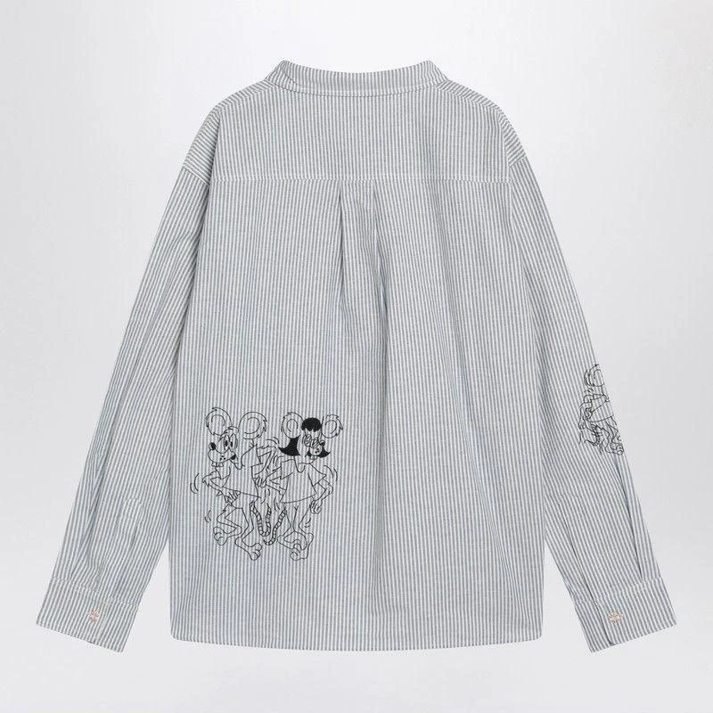 Brain Dead  STRIPED SHIRT WITH MOUSE EMBROIDERY 2