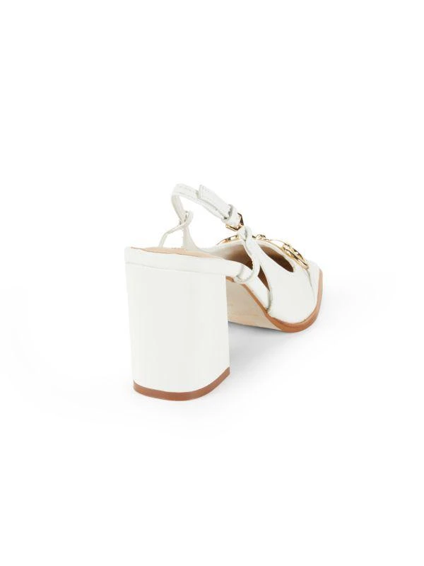 Saks Fifth Avenue Leather Block Heel Pumps 3