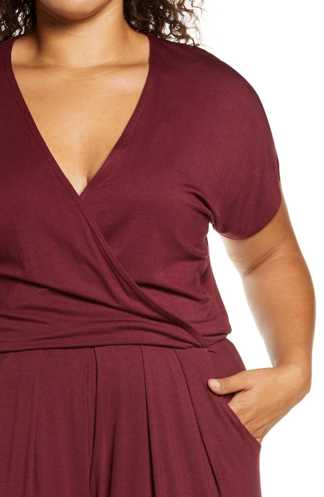 Loveappella Short Sleeve Wrap Top Jumpsuit 4