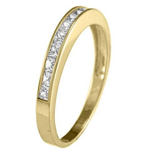 Pompeii3 3/8ct Princess Cut Diamond Wedding Ring 14K Yellow Gold 2