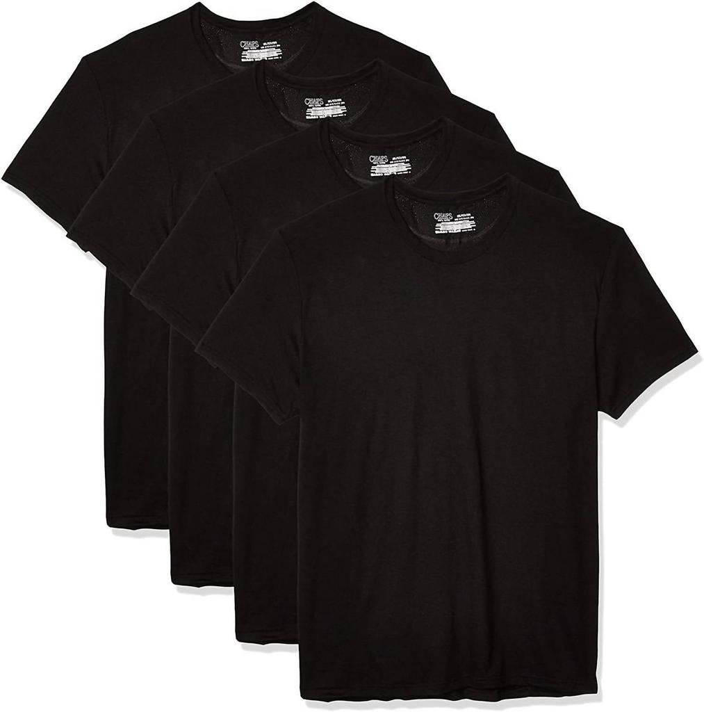 Chaps Men's 4-Pack Underwear Crew Neck Shirt In Polo Black