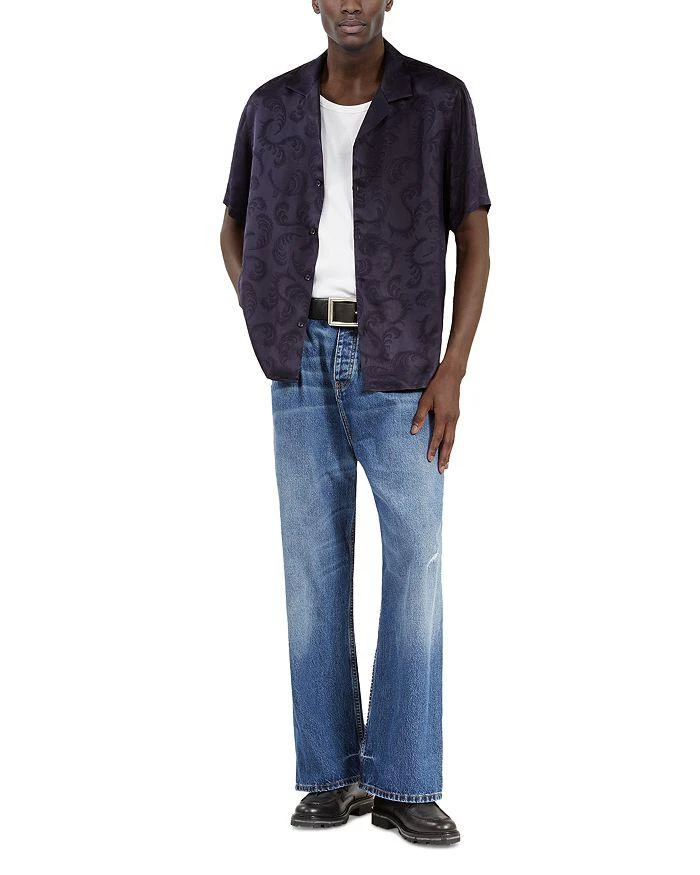 The Kooples Flocked Short Sleeve Button Front Shirt 3