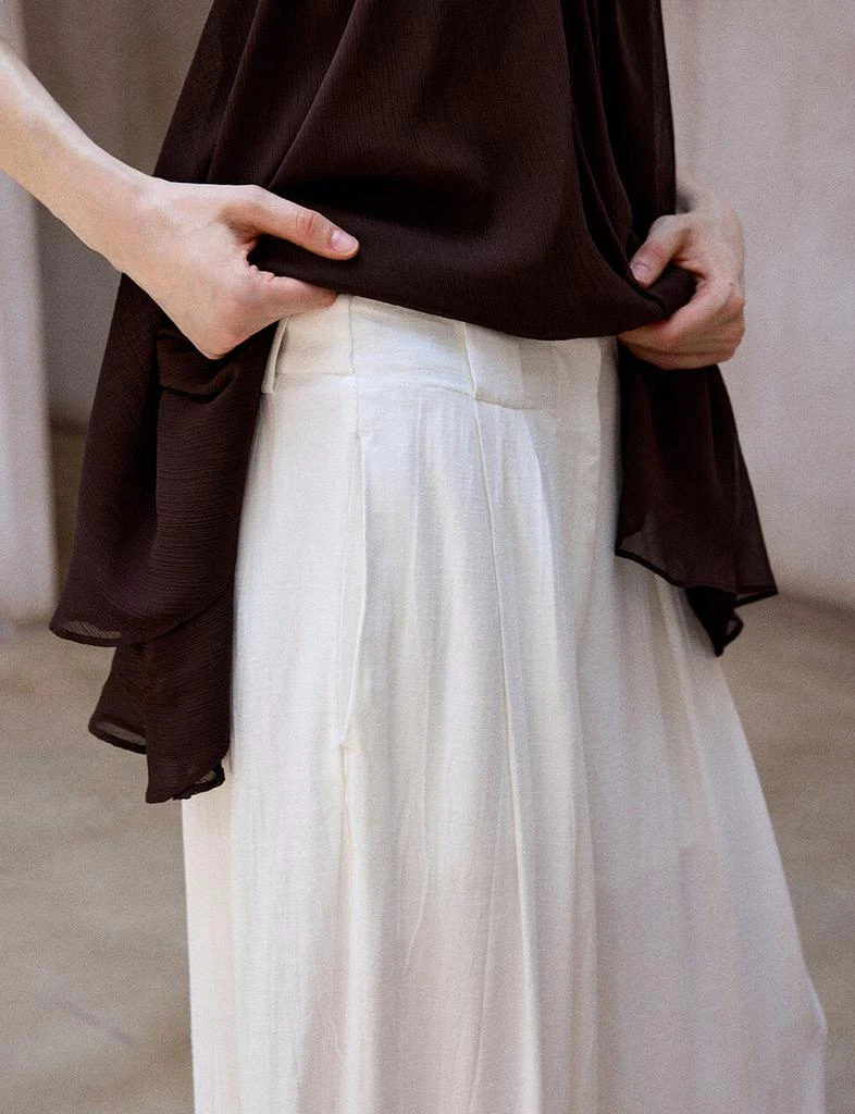 Pixie Market White Draped Trousers 5