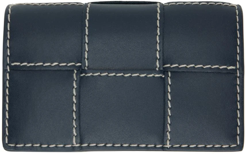 Bottega Veneta Navy Cassette Business Card Holder