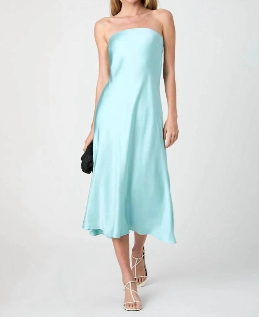 french connection bridesmaid dresses Light Grey Satin Off The Shoulder Sheath Tea Length Bridesmaid Dresses –  clover sew main image 0