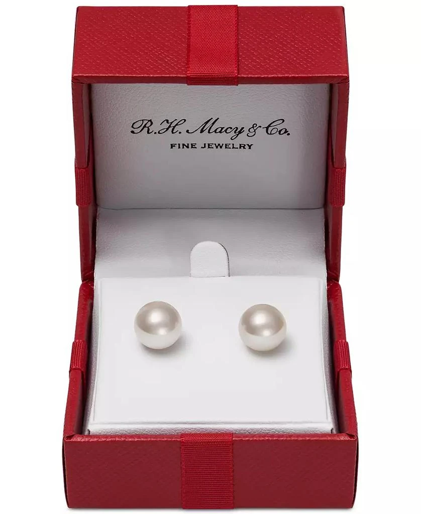 Belle de Mer Cultured Freshwater Pearl Stud 14k Yellow Gold Earrings (8mm) 1