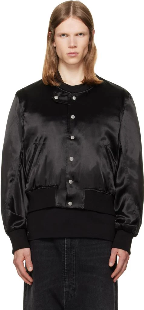 JKEEFER Black Hampton Varsity Jacket