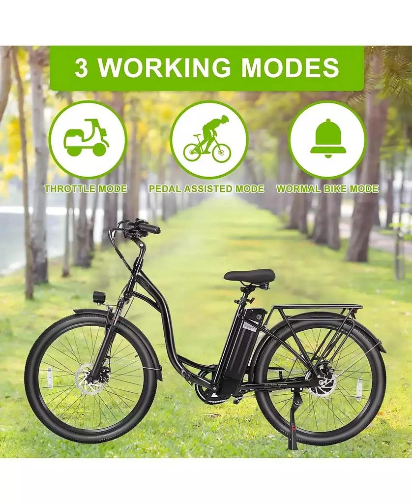 Evercross 350W Adult Electric Bike with Removable Battery, 26" Wheels, Carbon Steel Frame, 3 Ride Modes & LED Headlights 4