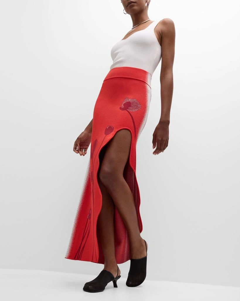 PH5 Lily Flower Wavy Slit Midi Skirt 7