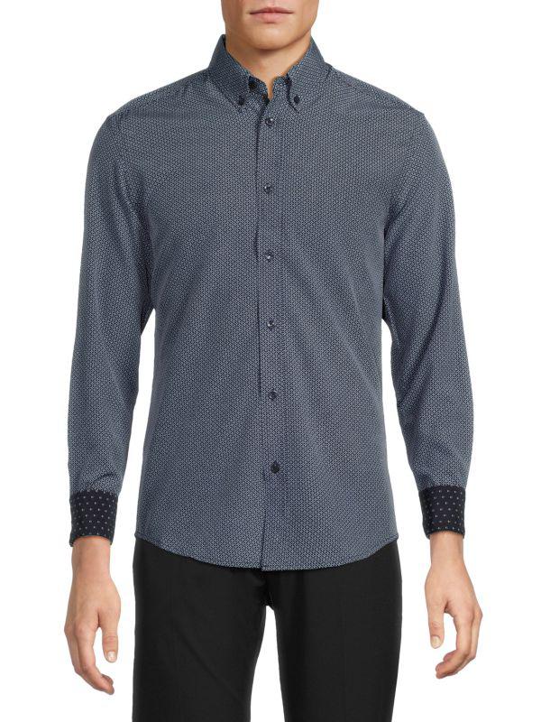 Report Geometric Print Button Down Shirt