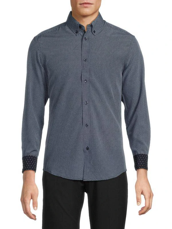 Report Geometric Print Button Down Shirt 1