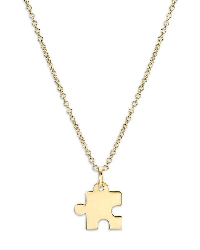Zoe Lev 14K Yellow Gold Puzzle Piece Charm Pendant