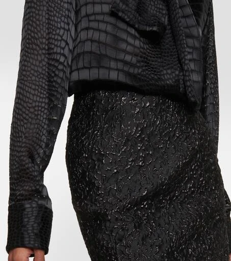 Versace Metallic jacquard pencil skirt 4