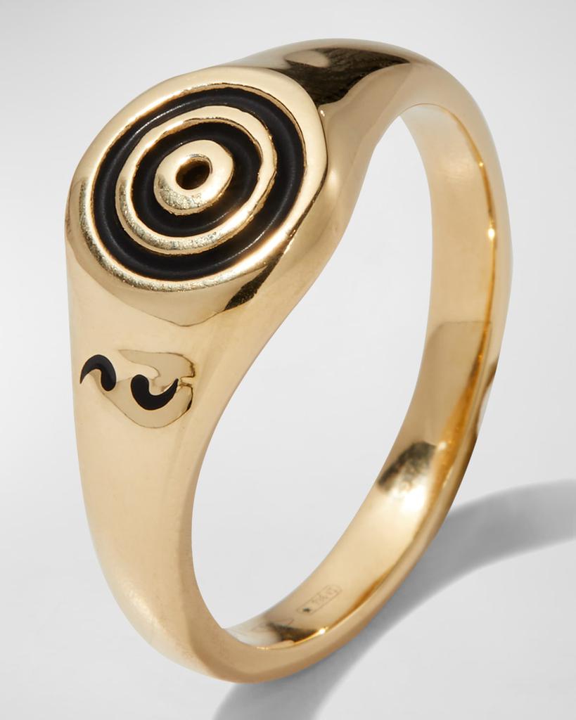 Marco Dal Maso Men's Yellow Gold Acies Ipnotic Signet Ring
