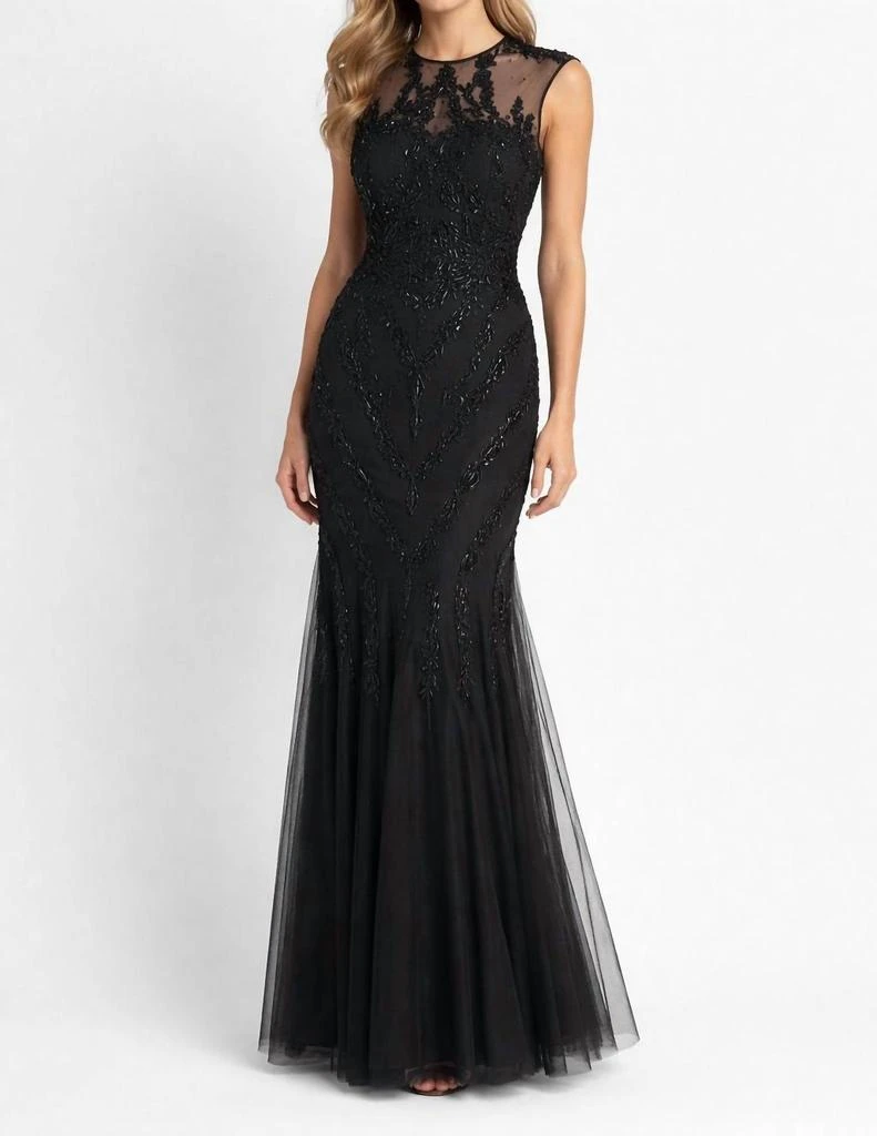 Alexander by Daymor Alexander By Daymor - Illusion Embroidered Mesh Gown