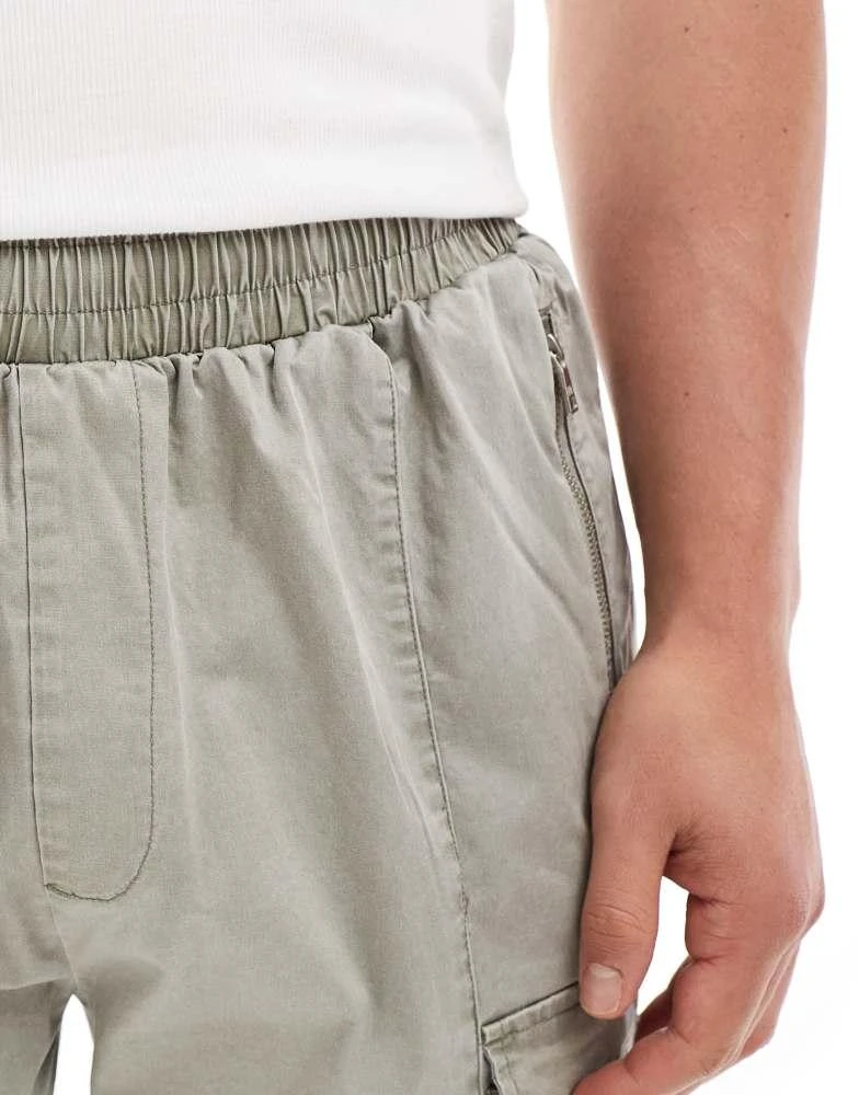 HERA Hera washed utility cargo trouser in grey green 5
