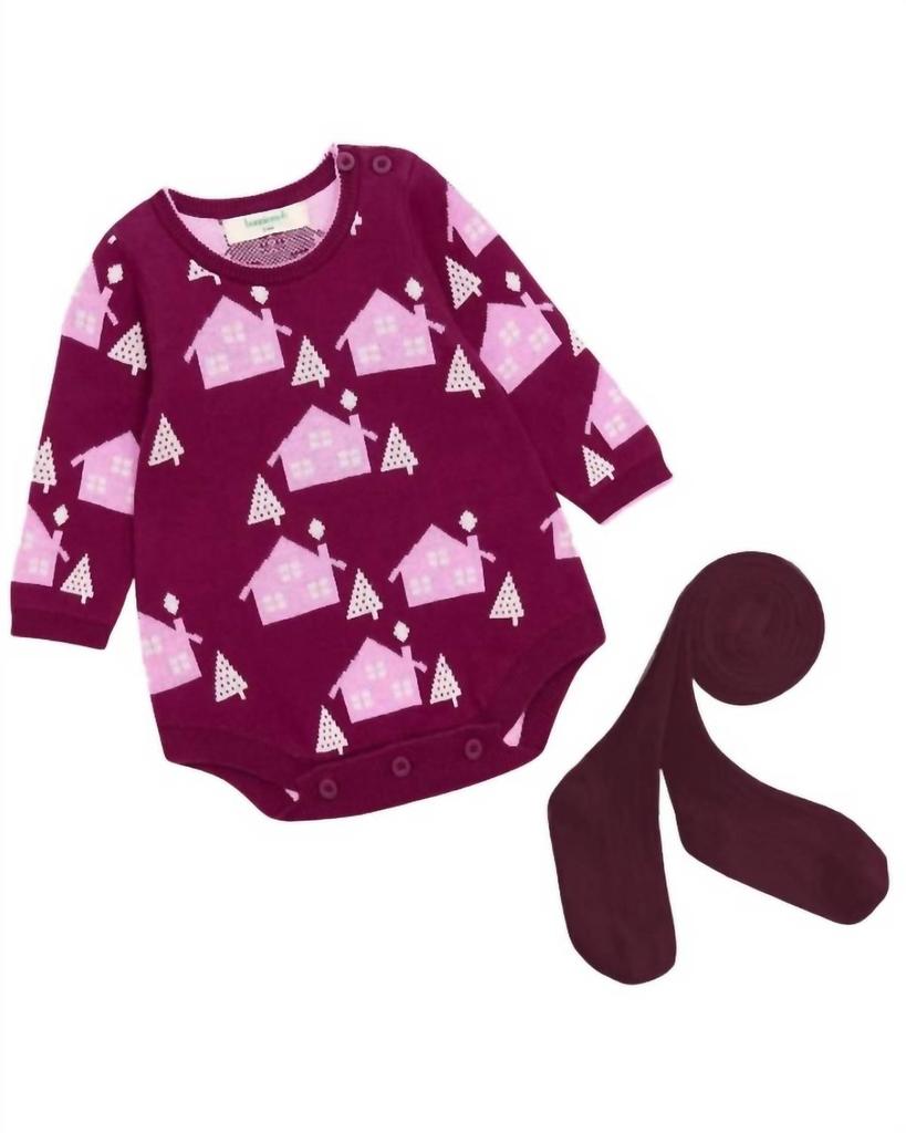 The Bonnie Mob Babys Folksy Romper In Pomegranite