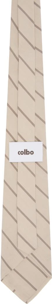 colbo Beige Striped Tie 2
