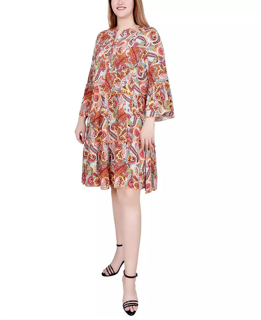 NY Collection Petite 3/4 Sleeve Tiered Dress 8