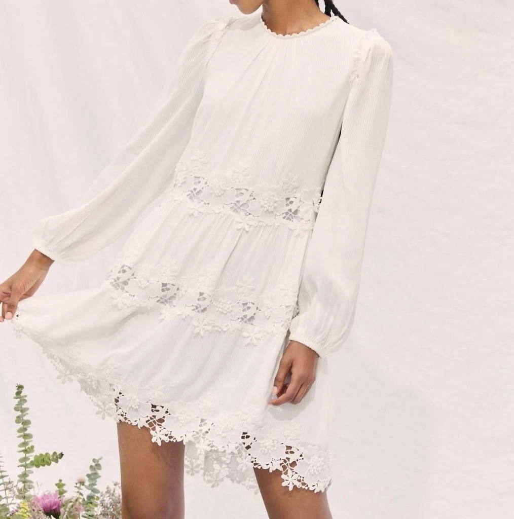 SAYLOR Laramie Embroidered Dress In Ivory 1