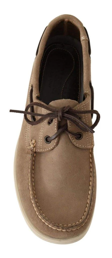 POLLINI POLLINI Beige Suede Low Top Mocassin Loafers 4