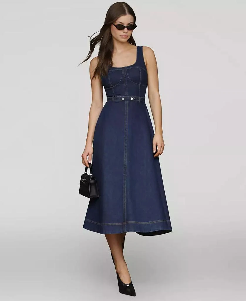 Avec Les Filles Women
s Bustier Circle-Skirt Midi Dress 5