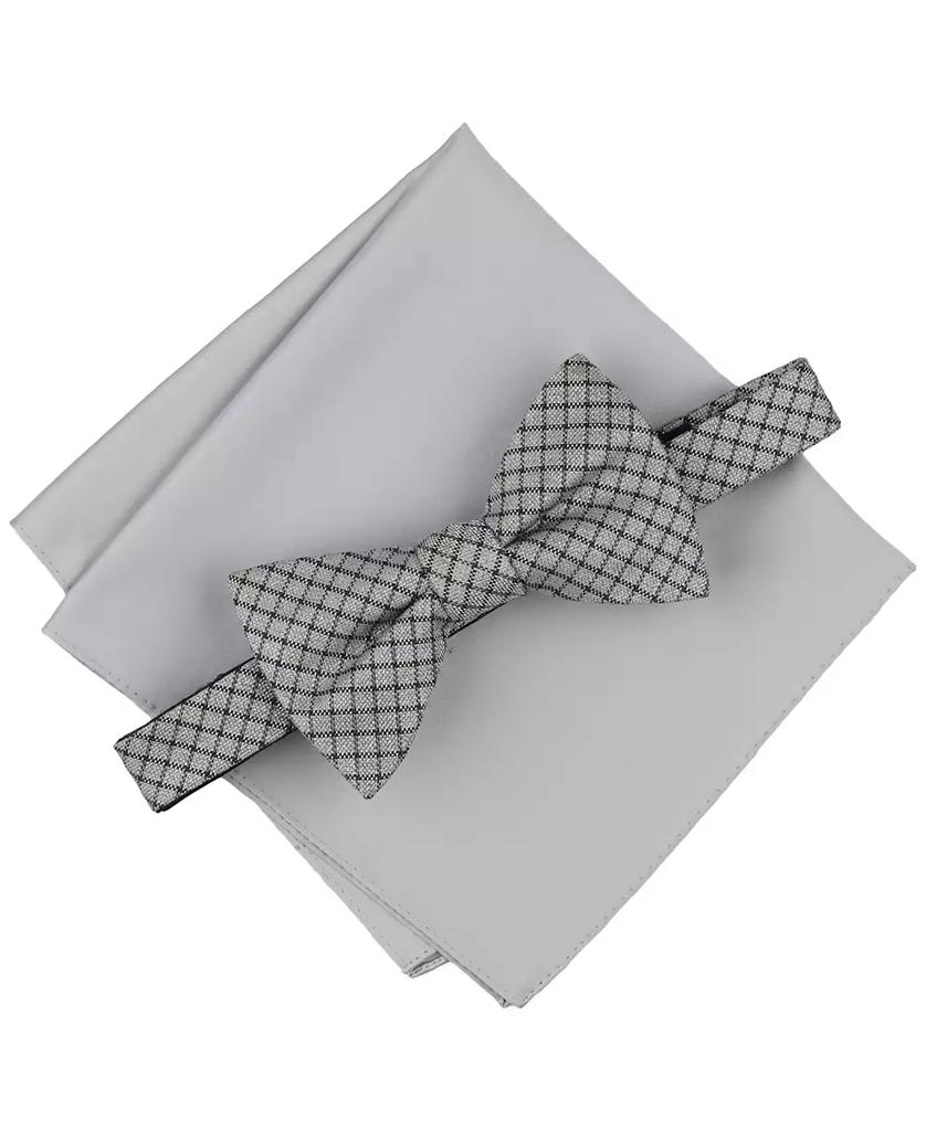 Alfani Men's Huron Plaid Bow Tie & Solid Pocket Square Set, Exclusively at Macy's